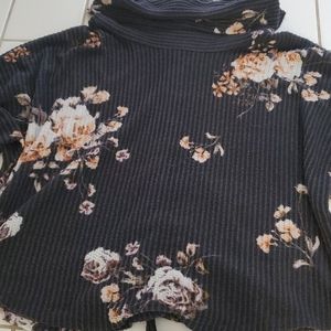 Laced back cowl neck sweater